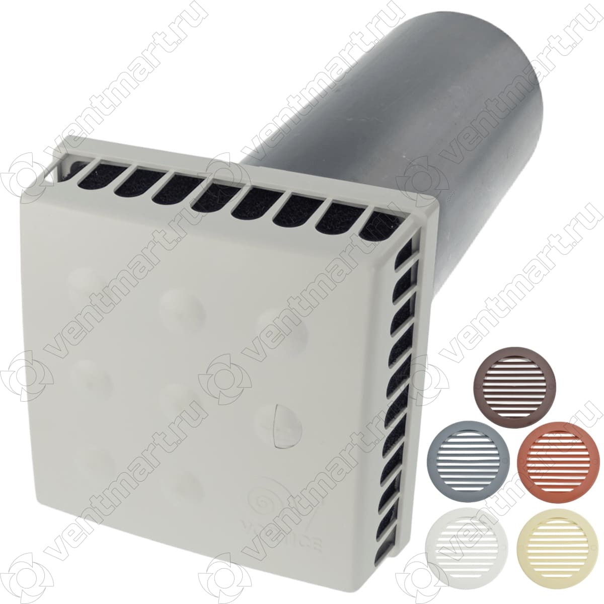 Приточный клапан KIV Quadro Vortice с решеткой из ASA пластика Приточный клапан KIV Quadro Vortice с решеткой из ASA пластика