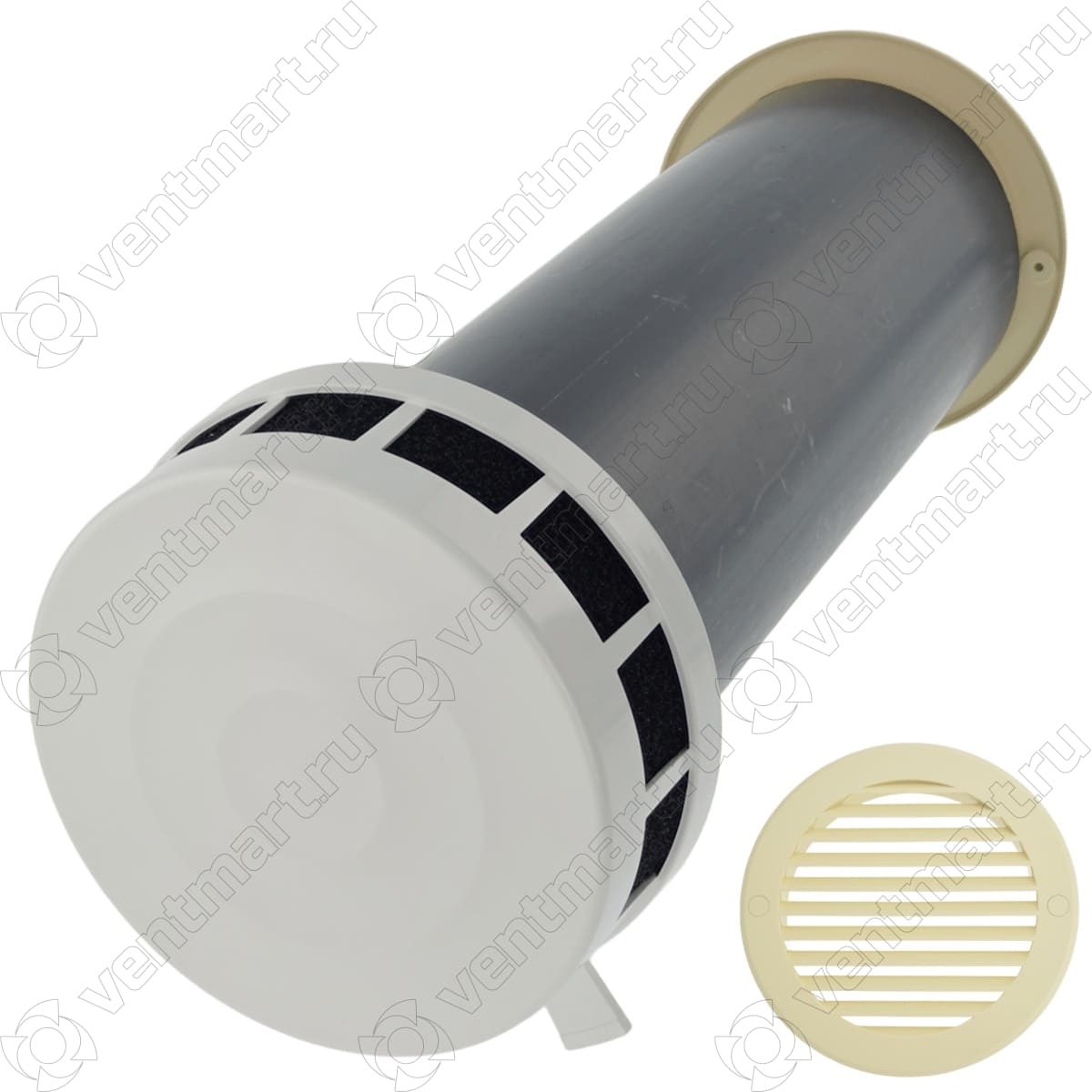 Приточный клапан NovaPROF L 500 мм с Ivory решеткой из ASA пластика